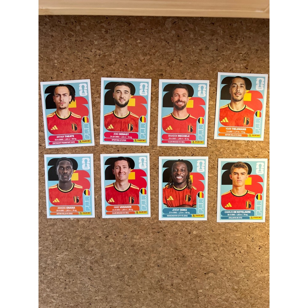 Panini FIFA World Cup 2026 Belgium Sticker Lot Tielemans Doku Onana BEL 3-17